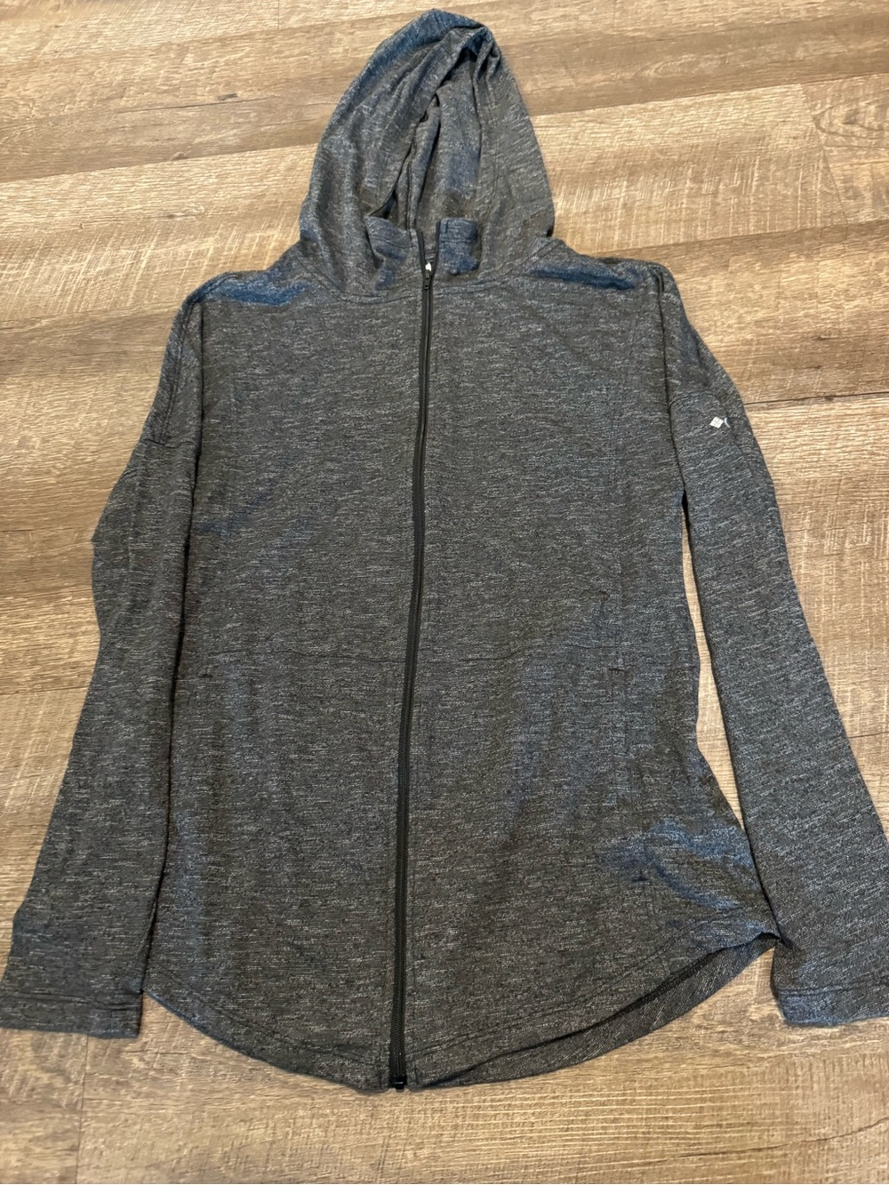 Columbia Heathered Grey Cades Cove Full Zip Hooded Lightweight Jacket